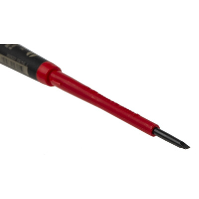 Bahco Slotted Screwdriver, 2.5 x 0.4 mm Tip, 75 mm Blade, VDE/1000V, 197 mm Overall