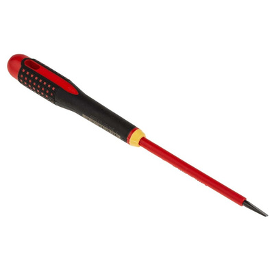 Bahco Slotted Screwdriver, 4 x 0.8 mm Tip, 100 mm Blade, VDE/1000V, 222 mm Overall