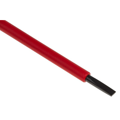 Bahco Slotted Screwdriver, 4 x 0.8 mm Tip, 100 mm Blade, VDE/1000V, 222 mm Overall