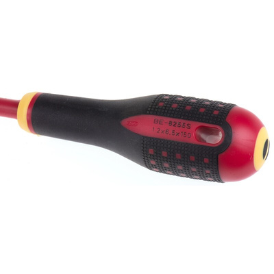 Bahco Slotted Screwdriver, 6.5 x 1.2 mm Tip, 150 mm Blade, VDE/1000V, 272 mm Overall