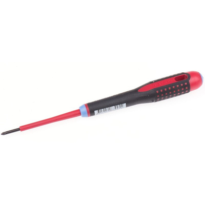 Bahco Pozidriv Screwdriver, PZ0 Tip, 75 mm Blade, VDE/1000V, 197 mm Overall