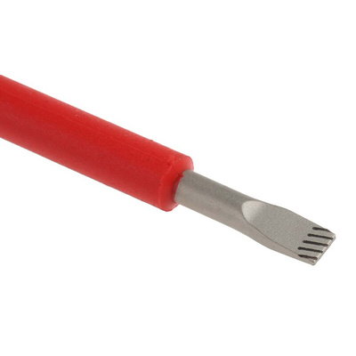 Wera Slotted Insulated Screwdriver, 3.5 mm Tip, 100 mm Blade, VDE/1000V, 181 mm Overall