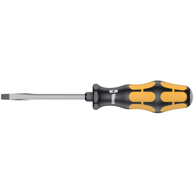 Wera Slotted Screwdriver, 4.5 x 0.8 mm Tip, 90 mm Blade