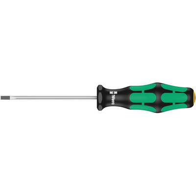 Wera Slotted  Screwdriver, 3 mm Tip, 80 mm Blade, 161 mm Overall