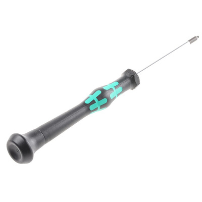 Wera Ball End Hexagon Precision Screwdriver, 1.5 mm Tip, 60 mm Blade, 157 mm Overall