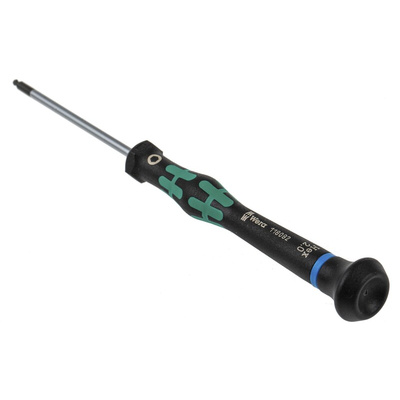 Wera Ball End Hexagon Precision Screwdriver, 2 mm Tip, 60 mm Blade, 157 mm Overall