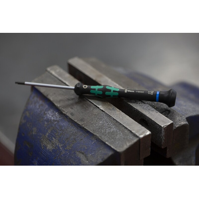 Wera Ball End Hexagon Precision Screwdriver, 2 mm Tip, 60 mm Blade, 157 mm Overall