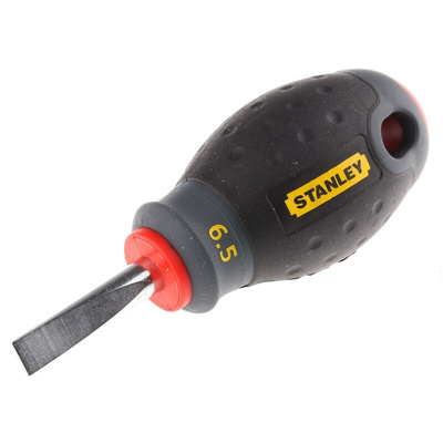 Stanley Slotted Stubby Screwdriver, 6.5 mm Tip, 30 mm Blade