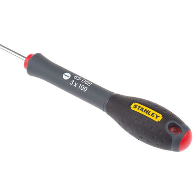 Stanley Slotted Screwdriver, 3 mm Tip, 100 mm Blade