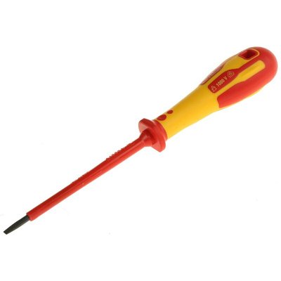 CK Slotted Insulated Screwdriver, 3.5 mm Tip, 100 mm Blade, VDE/1000V