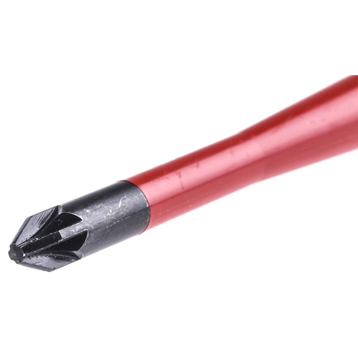 Wiha Pozidriv Insulated Screwdriver, PZ2 Tip, 100 mm Blade, VDE/1000V, 218 mm Overall