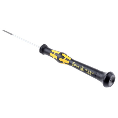 Wera Slotted Precision Screwdriver, 1.8 x 0.30 mm Tip, 60 mm Blade, 157 mm Overall