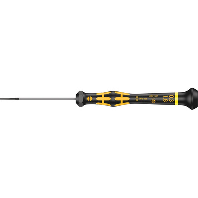 Wera Slotted Precision Screwdriver, 1.8 x 0.30 mm Tip, 60 mm Blade, 157 mm Overall