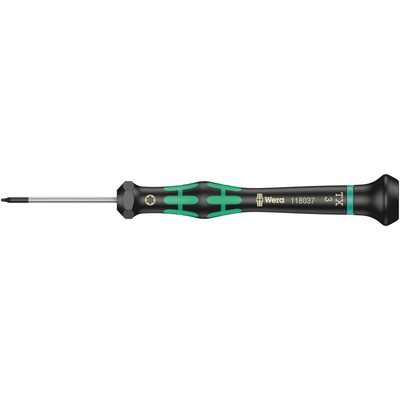 Wera Torx Precision Screwdriver, T3 Tip, 40 mm Blade, 137 mm Overall