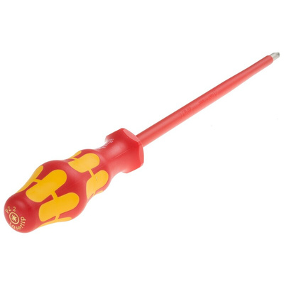 Wera Pozidriv Insulated Screwdriver, PZ2 Tip, 200 mm Blade, VDE/1000V, 305 mm Overall