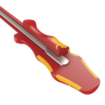 Wera Slotted Insulated Screwdriver, 3.5 mm Tip, 100 mm Blade, VDE/1000V, 181 mm Overall