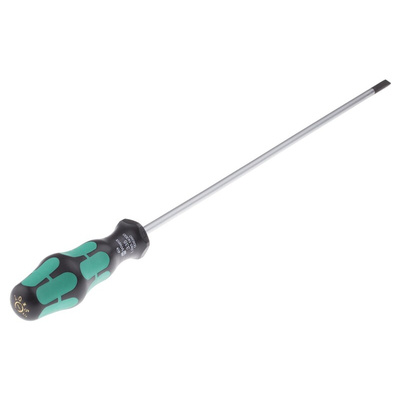 Wera Slotted Screwdriver, 5.5 mm Tip, 300 mm Blade, 398 mm Overall