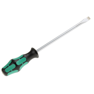 Wera Slotted Screwdriver, 10 mm Tip, 200 mm Blade, 112 mm Overall