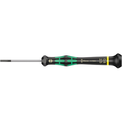 Wera Slotted Precision Screwdriver, 2.5 x 0.4 mm Tip, 50 mm Blade, 147 mm Overall
