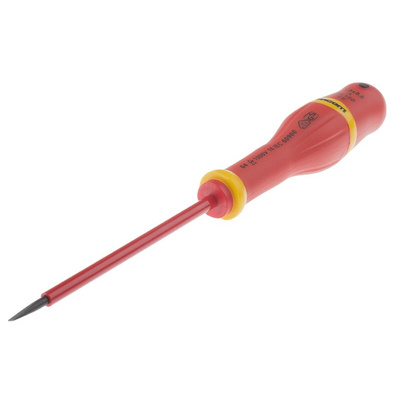 Facom Slotted Insulated Screwdriver, 3 mm Tip, 100 mm Blade, VDE/1000V, 202 mm Overall
