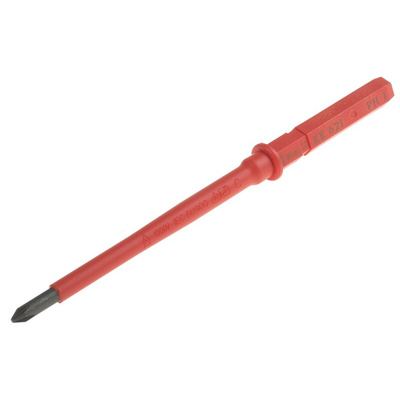 Wera Phillips Insulated Screwdriver Blade, PH1 Tip, 154 mm Blade, VDE/1000V, 154 mm Overall