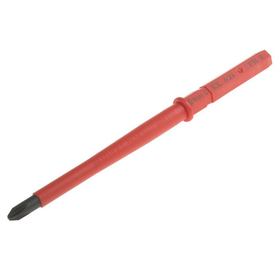 Wera Phillips Insulated Screwdriver Blade, PH2 Tip, 154 mm Blade, VDE/1000V, 154 mm Overall