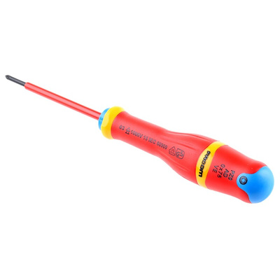 Facom Pozidriv Insulated Screwdriver, PZ0 Tip, 75 mm Blade, VDE/1000V, 179 mm Overall