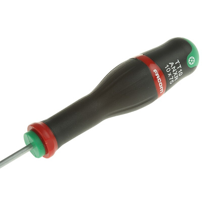 Facom Torx Screwdriver, T10 Tip, 75 mm Blade, 184 mm Overall