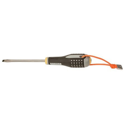 Bahco Slotted Screwdriver, 1.6 mm Tip, 200 mm Blade, 361 mm Overall