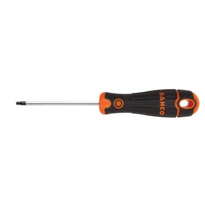 Bahco Ball End Hexagon Screwdriver, 4 mm Tip, 100 mm Blade, 195 mm Overall
