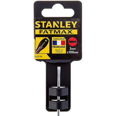 Stanley Slotted Screwdriver, 3 mm Tip, 100 mm Blade