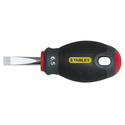 Stanley Slotted Stubby Screwdriver, 6.5 mm Tip, 30 mm Blade