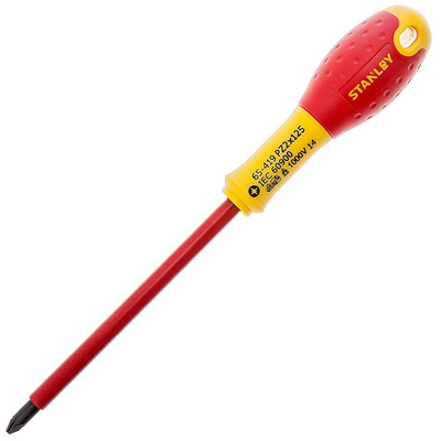 Stanley Pozidriv Insulated Screwdriver, PZ2 Tip, 125 mm Blade, VDE/1000V