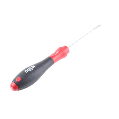 Wiha Slotted  Screwdriver, 2.5 mm Tip, 75 mm Blade, 179 mm Overall
