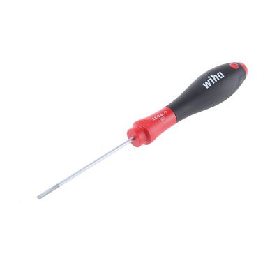Wiha Slotted  Screwdriver, 2.5 mm Tip, 75 mm Blade, 179 mm Overall