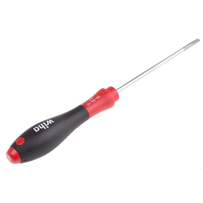 Wiha Slotted  Screwdriver, 3.5 x 0.6 mm Tip, 100 mm Blade, 204 mm Overall