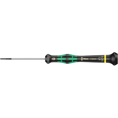 Wera Slotted Precision Screwdriver, 1.8 x 0.3 mm Tip, 60 mm Blade