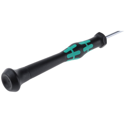 Wera Slotted Precision Screwdriver, 2.5 x 0.4 mm Tip, 80 mm Blade, 177 mm Overall