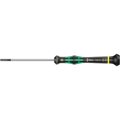 Wera Slotted Precision Screwdriver, 3 x 0.5 mm Tip, 80 mm Blade