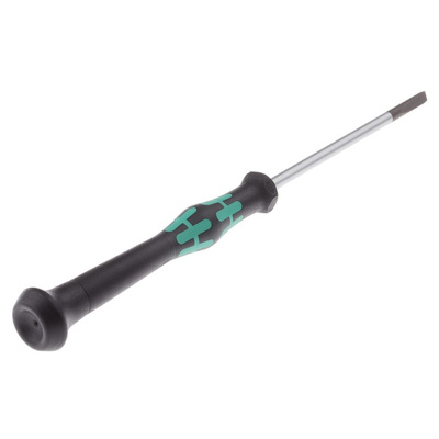 Wera Slotted Precision Screwdriver, 3.5 x 0.6 mm Tip, 80 mm Blade
