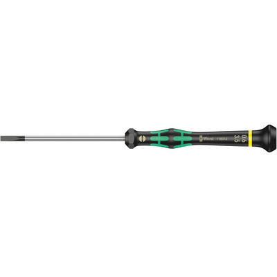 Wera Slotted Precision Screwdriver, 3.5 x 0.6 mm Tip, 80 mm Blade