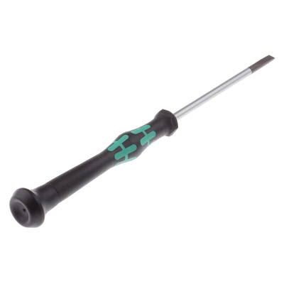 Wera Slotted Precision Screwdriver, 4 x 0.8 mm Tip, 80 mm Blade