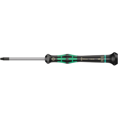 Wera Tamperproof Torx Precision Screwdriver, T9 Tip, 60 mm Blade, 157 mm Overall