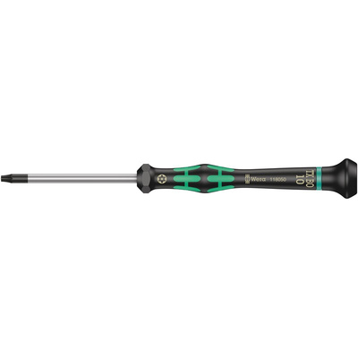 Wera Tamperproof Torx Precision Screwdriver, T10 Tip, 60 mm Blade, 157 mm Overall