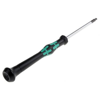 Wera Ball End Hexagon Precision Screwdriver, 3 mm Tip, 60 mm Blade, 157 mm Overall