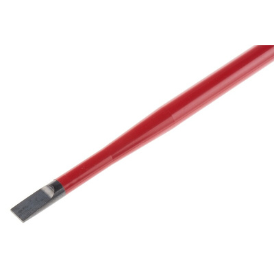 Wiha Slotted Insulated Screwdriver, 6.5 mm Tip, 150 mm Blade, VDE/1000V, 268 mm Overall