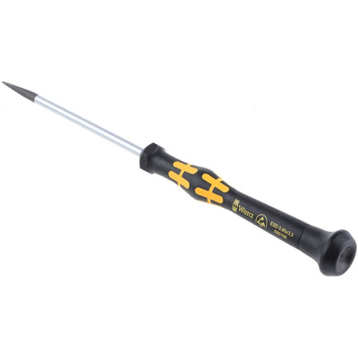 Wera Slotted Precision Screwdriver, 3.5 x 0.60 mm Tip, 80 mm Blade, 177 mm Overall
