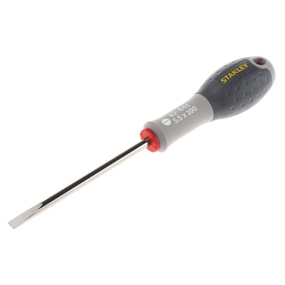 Stanley Slotted Screwdriver, 5.5 mm Tip, 100 mm Blade, 100 mm Overall