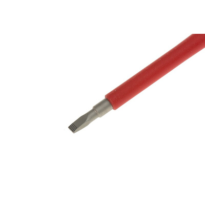 Wera Slotted Insulated Screwdriver, 4 mm Tip, 150 mm Blade, VDE/1000V, 248 mm Overall