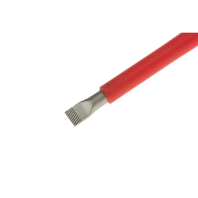 Wera Slotted Insulated Screwdriver, 6.5 mm Tip, 200 mm Blade, VDE/1000V, 305 mm Overall
